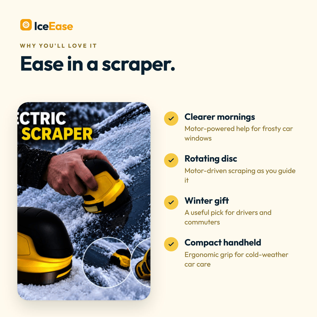IceEase Electric ice scraper: main benefits