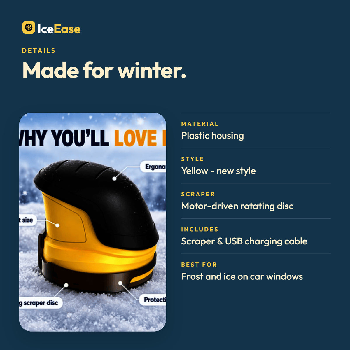 IceEase Electric ice scraper: key details and specs