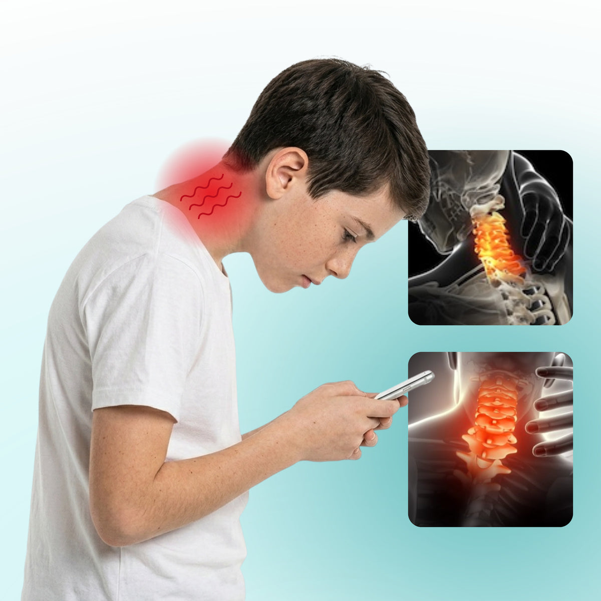 Child looking down at a phone during screen time